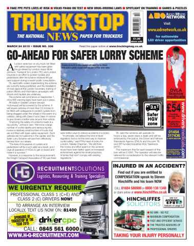 Truckstop News issue No.338 Go Ahead for Safer Lorry Scheme