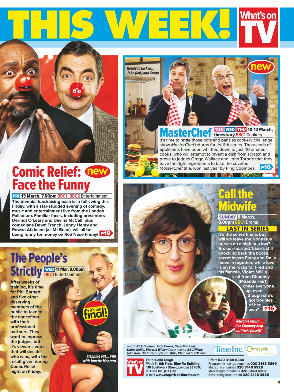 What's on TV Preview Pages