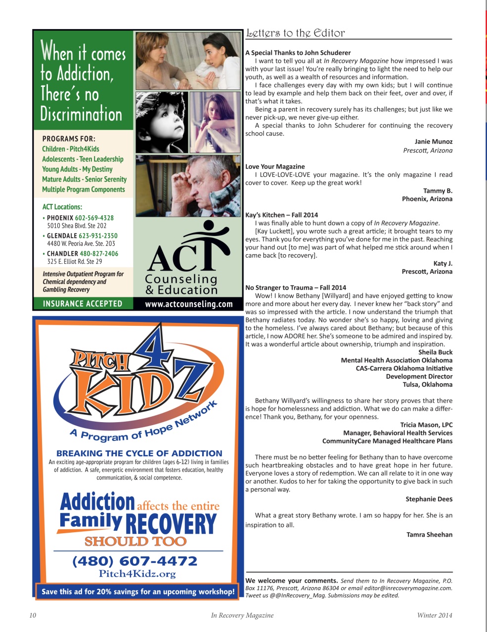 In Recovery Preview Pages