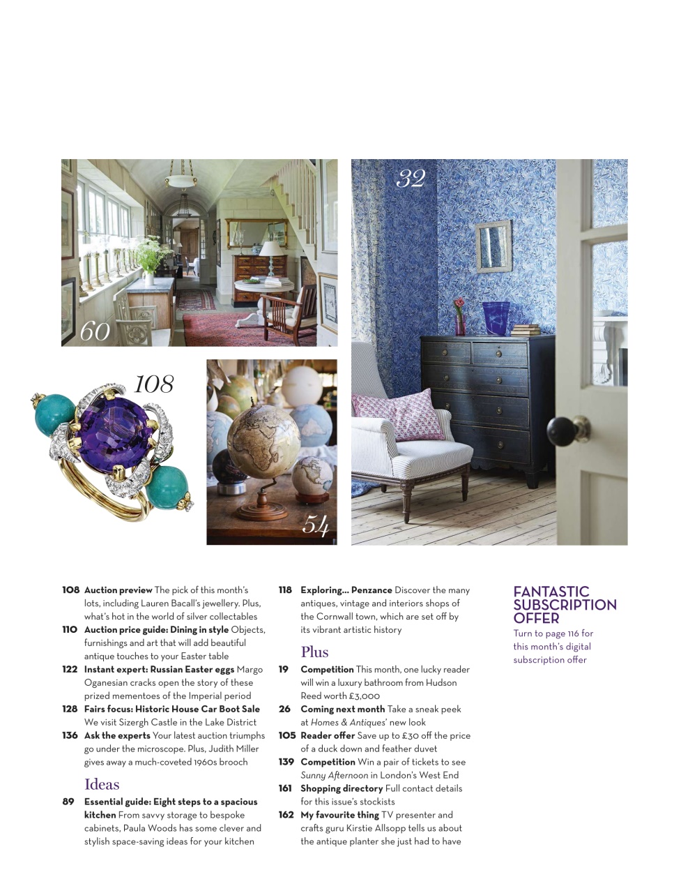 Homes & Antiques Magazine Preview Pages