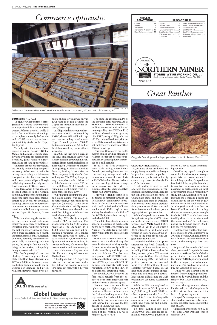 The Northern Miner Preview Pages