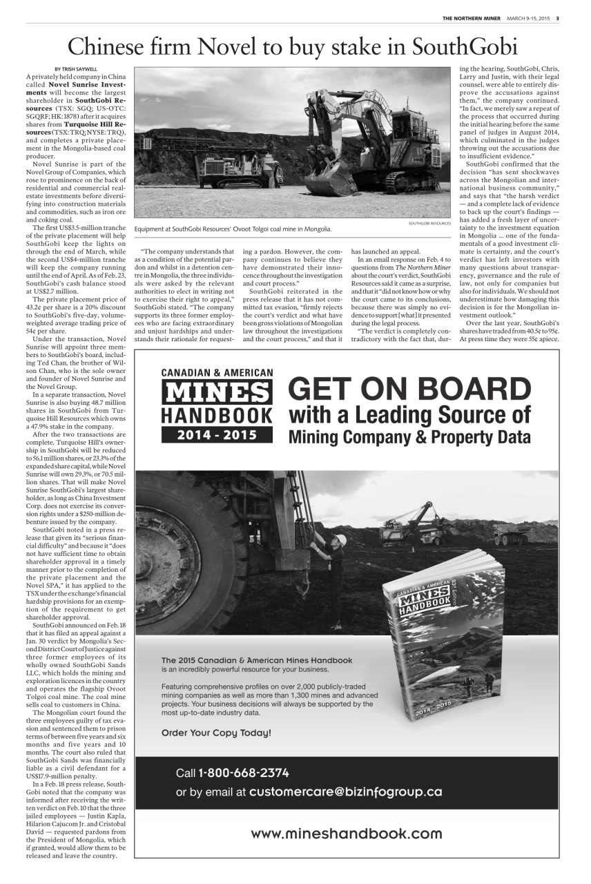 The Northern Miner Preview Pages