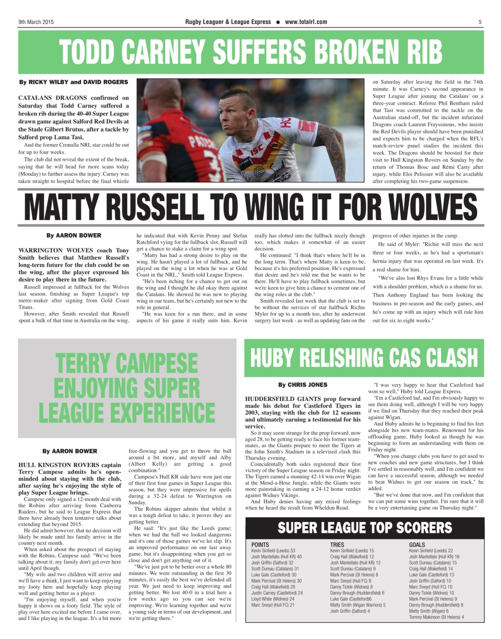 League Express Preview Pages