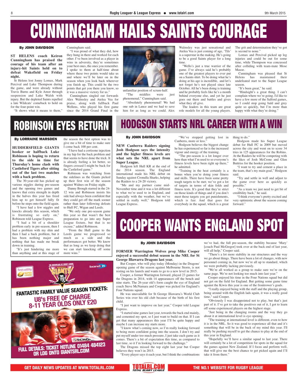 League Express Preview Pages