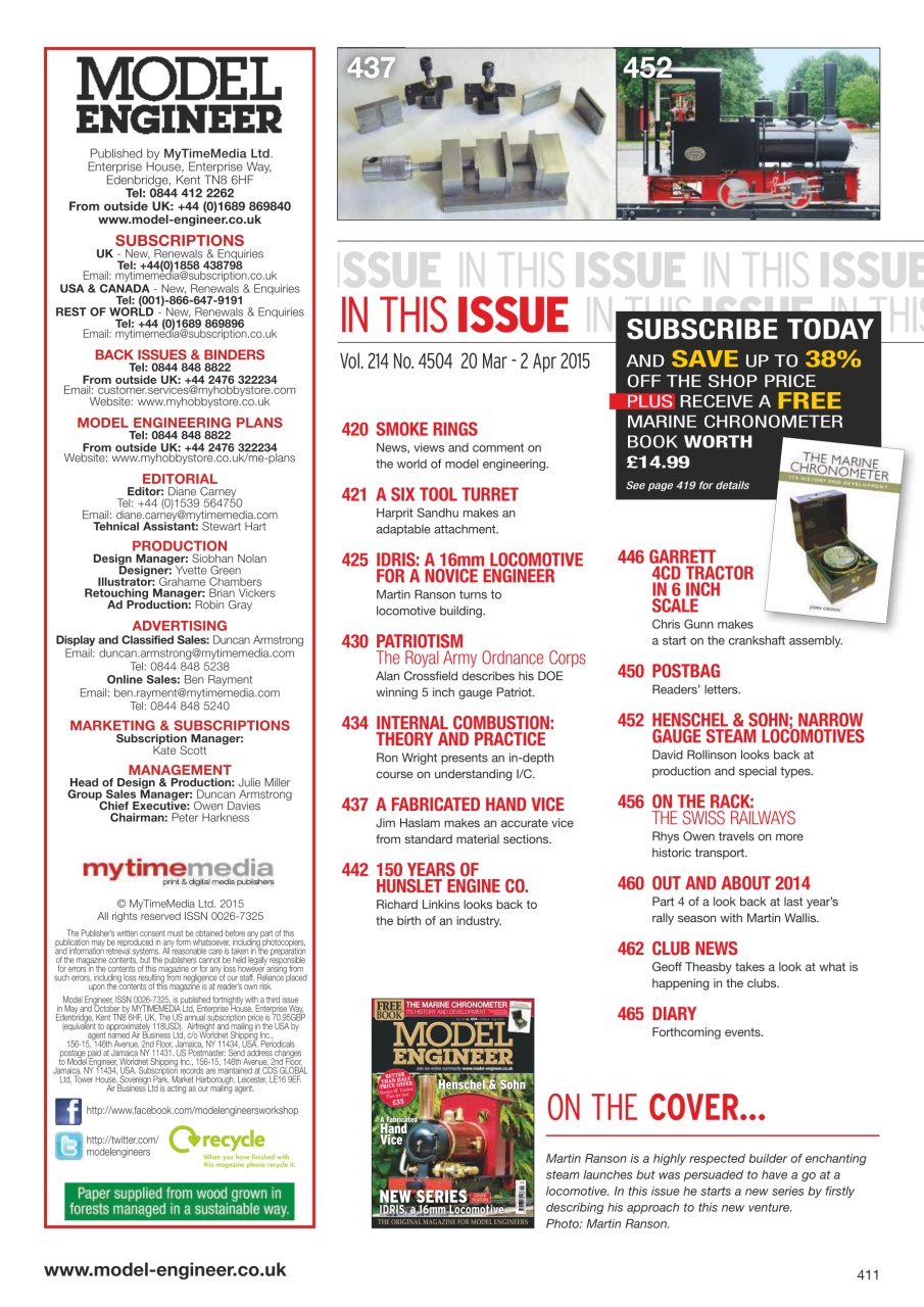 Model Engineer Preview Pages