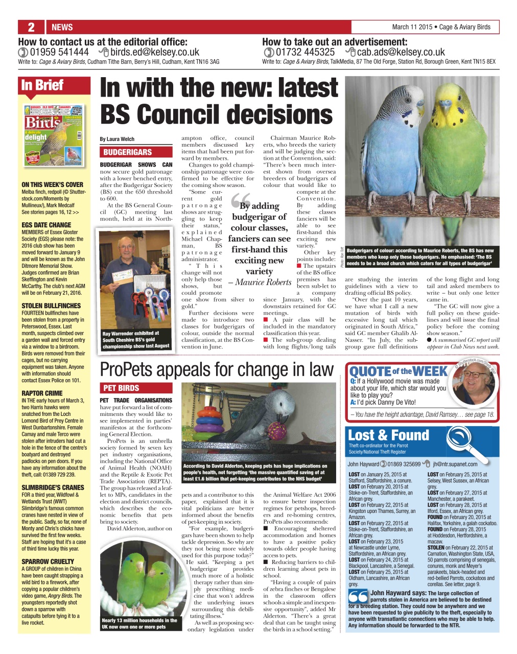 Cage & Aviary Birds Preview Pages