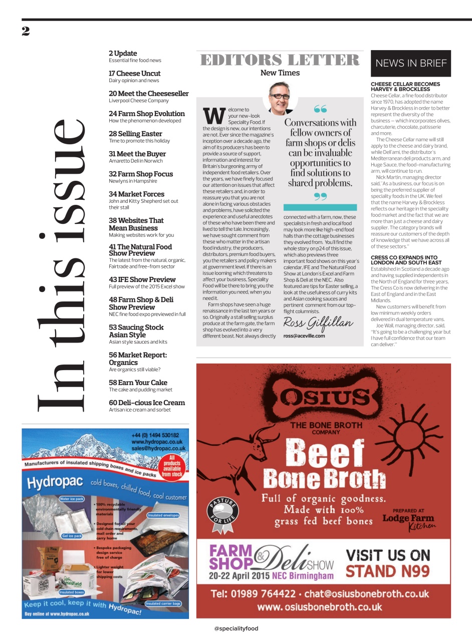 Speciality Food Preview Pages