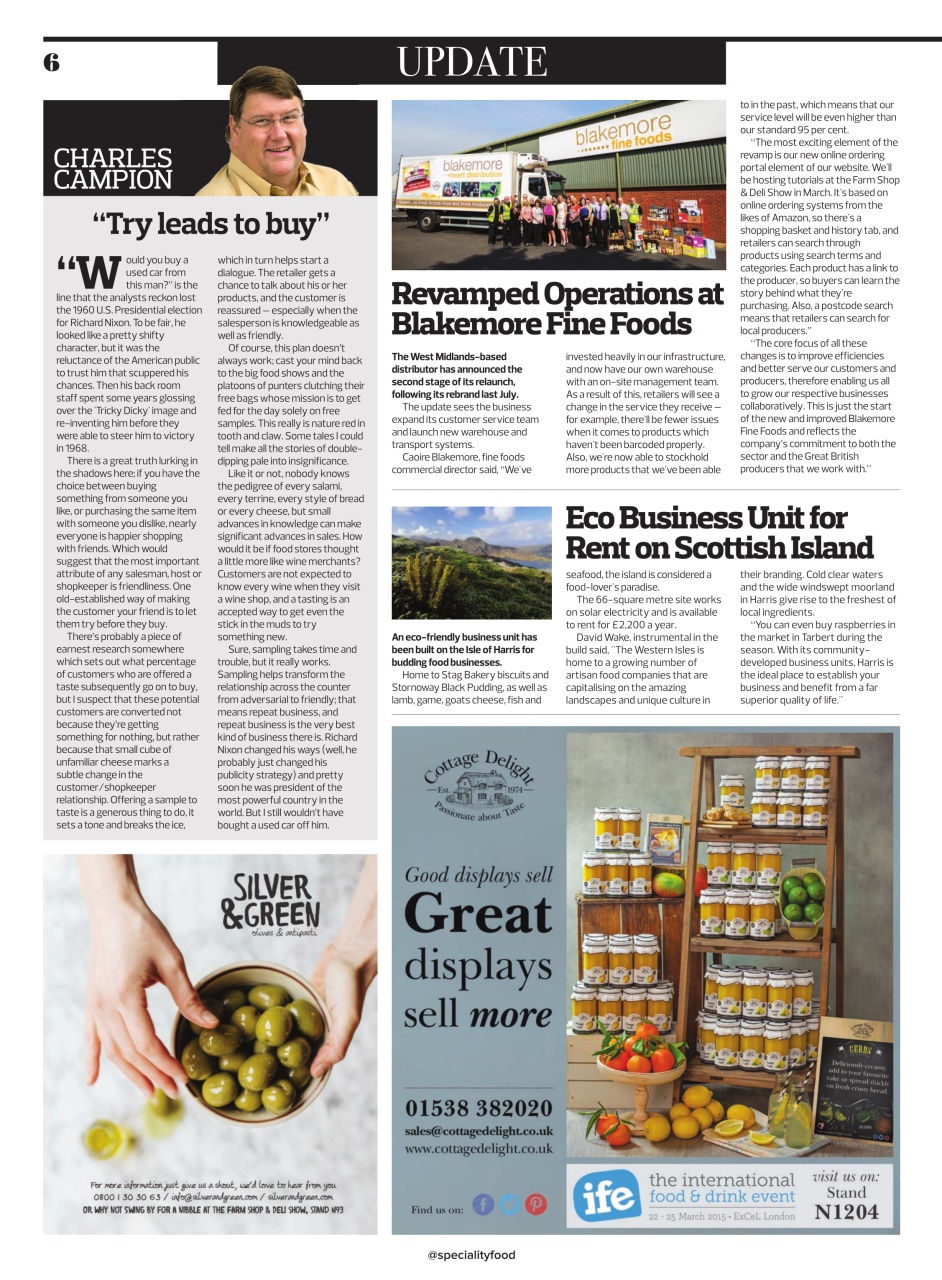 Speciality Food Preview Pages