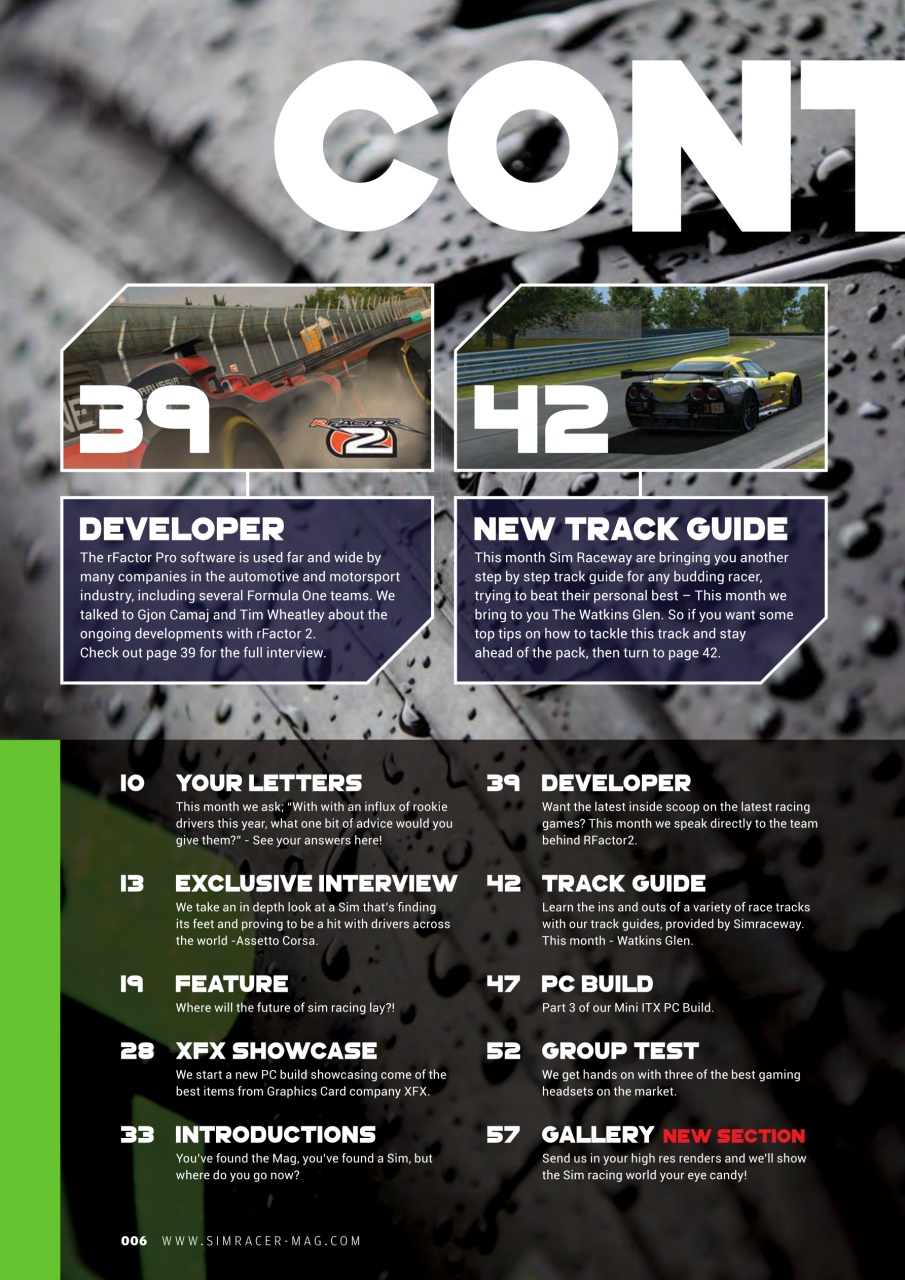Sim Racer Preview Pages