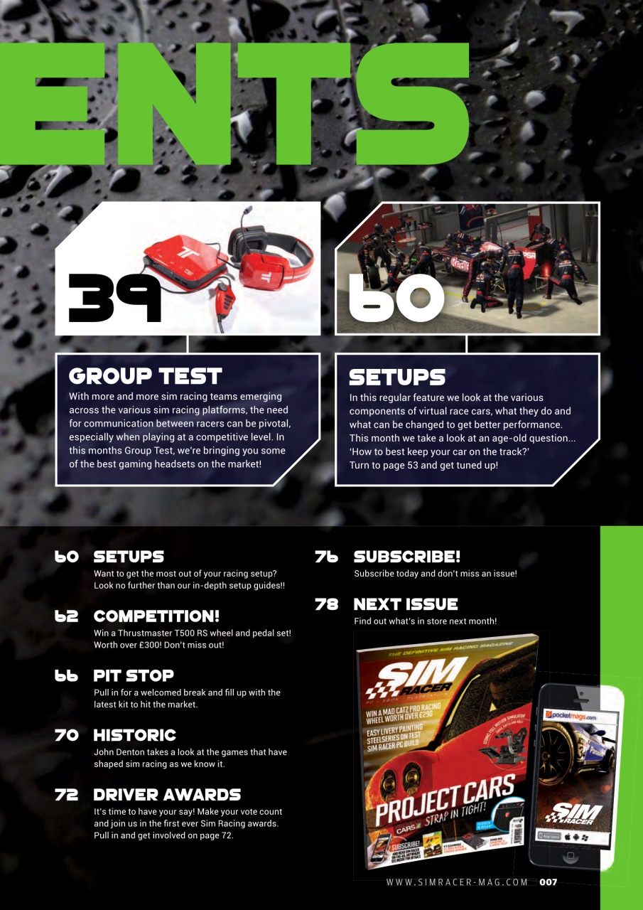 Sim Racer Preview Pages