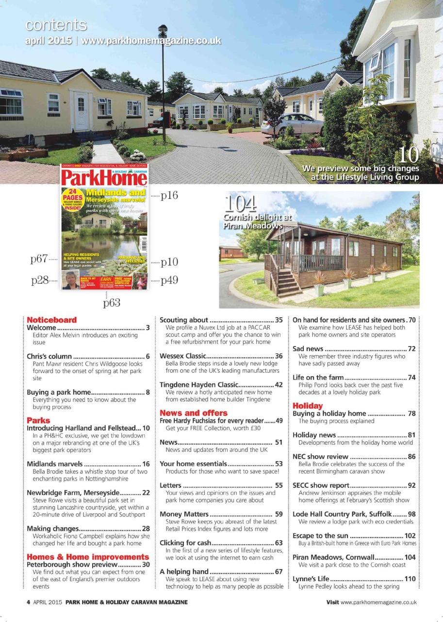 Park Home & Holiday Living Preview Pages