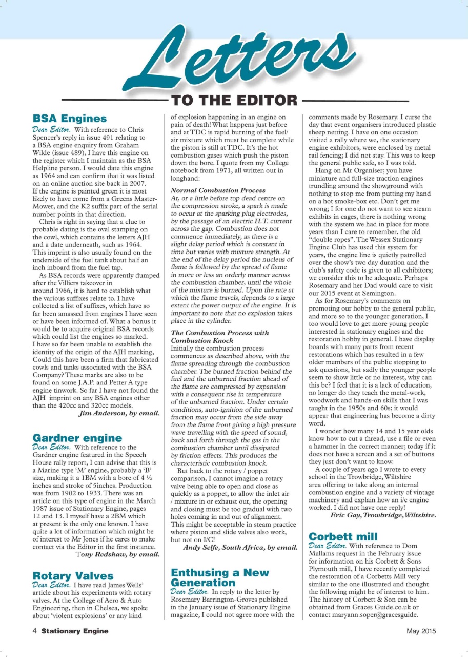 Stationary Engine Preview Pages