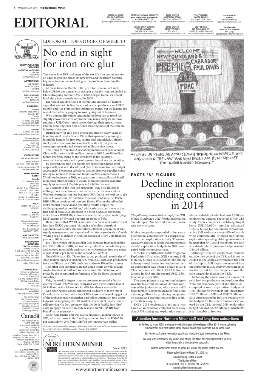 The Northern Miner Preview Pages