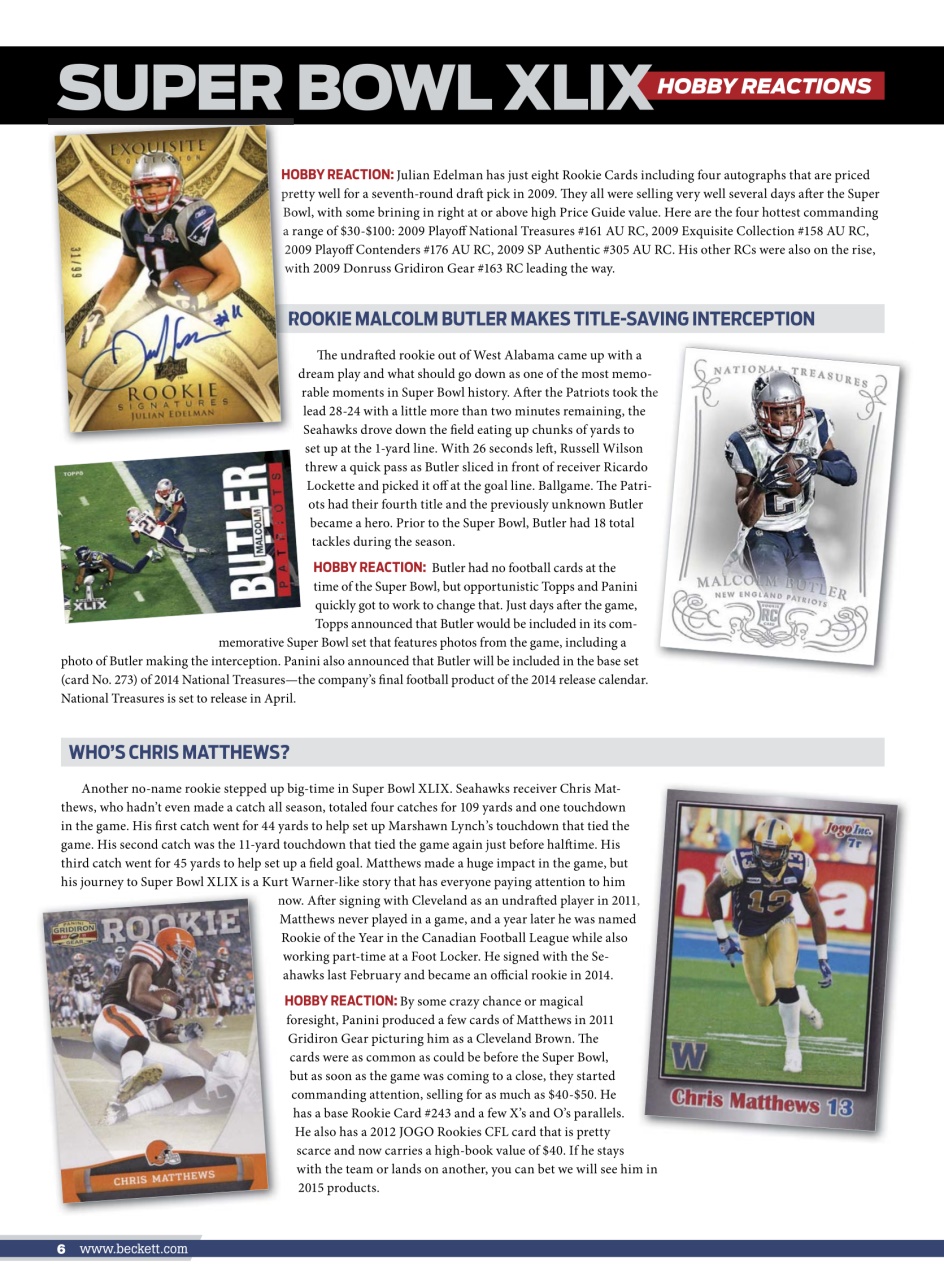 Beckett Football Magazine Preview Pages