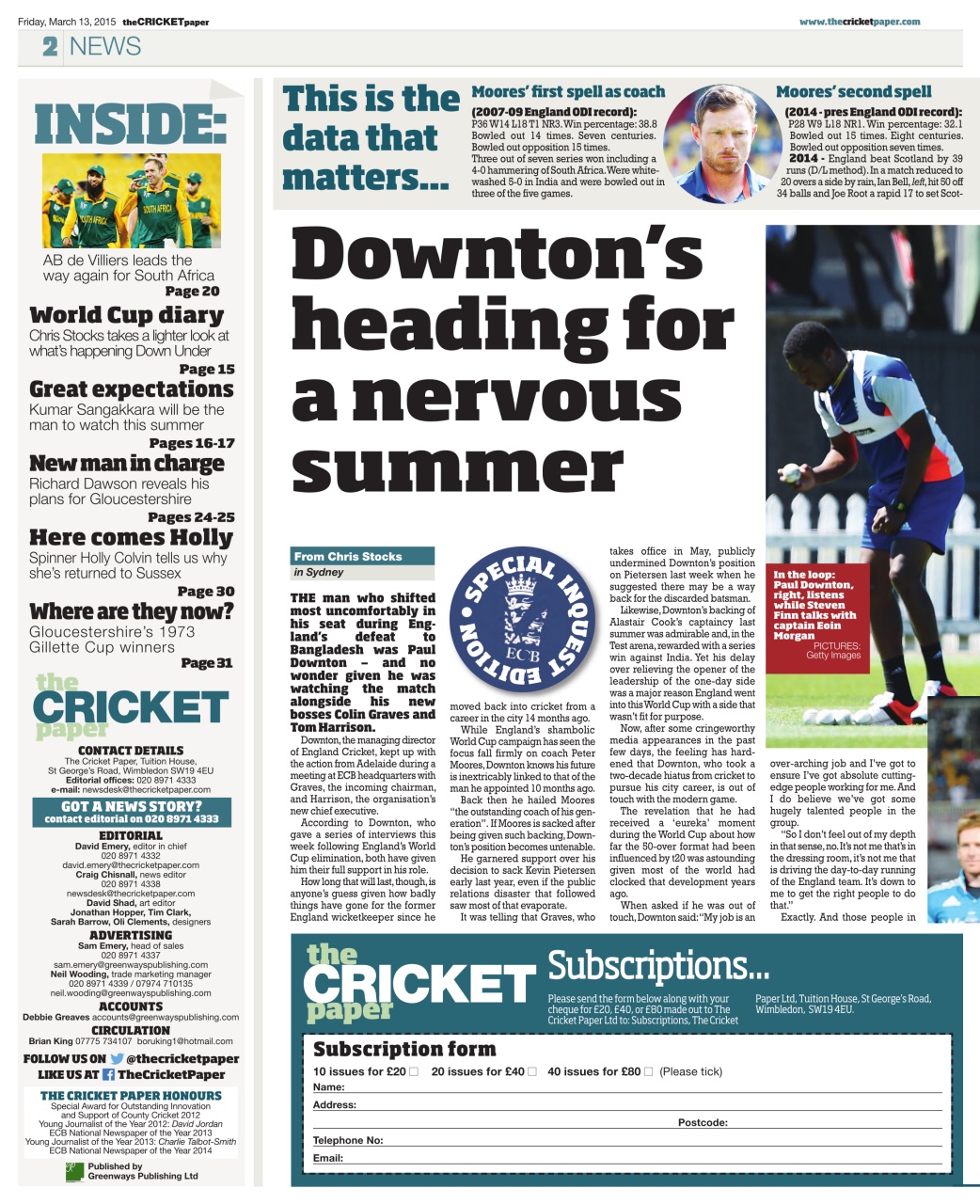 The Cricket Paper Preview Pages