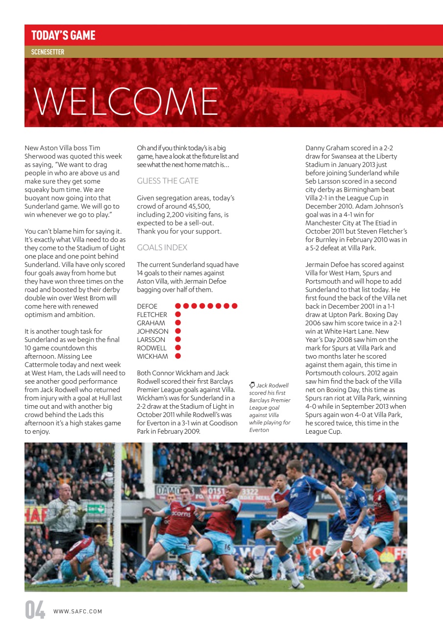 Sunderland FC Preview Pages