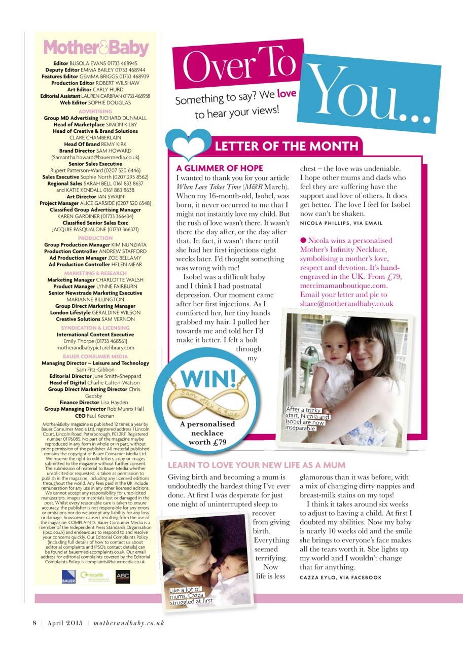 Mother & Baby Preview Pages