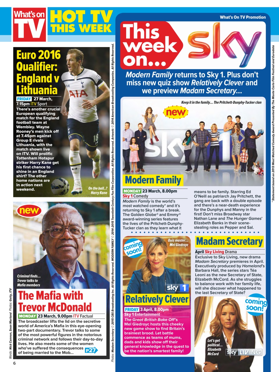 What's on TV Preview Pages