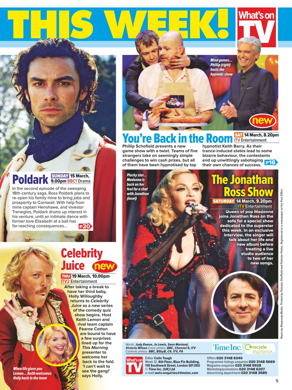 What's on TV Preview Pages