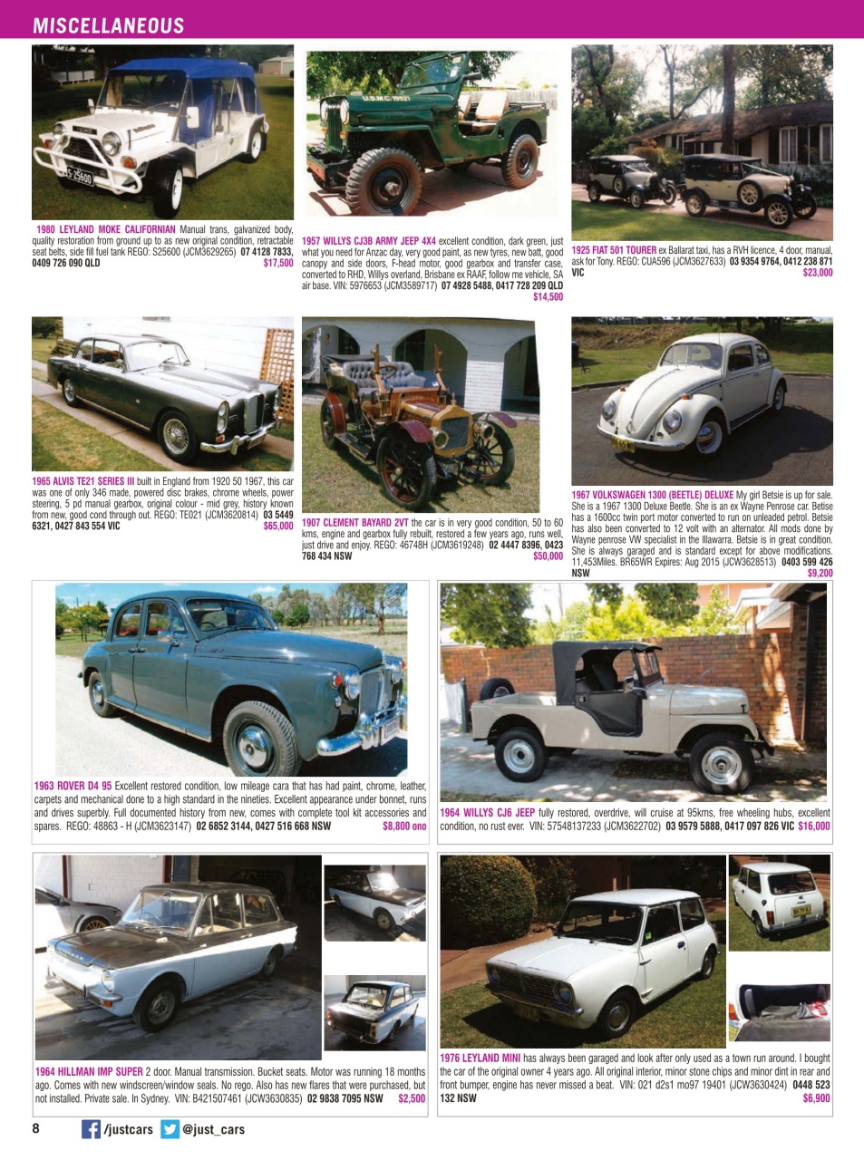 JUST CARS Preview Pages