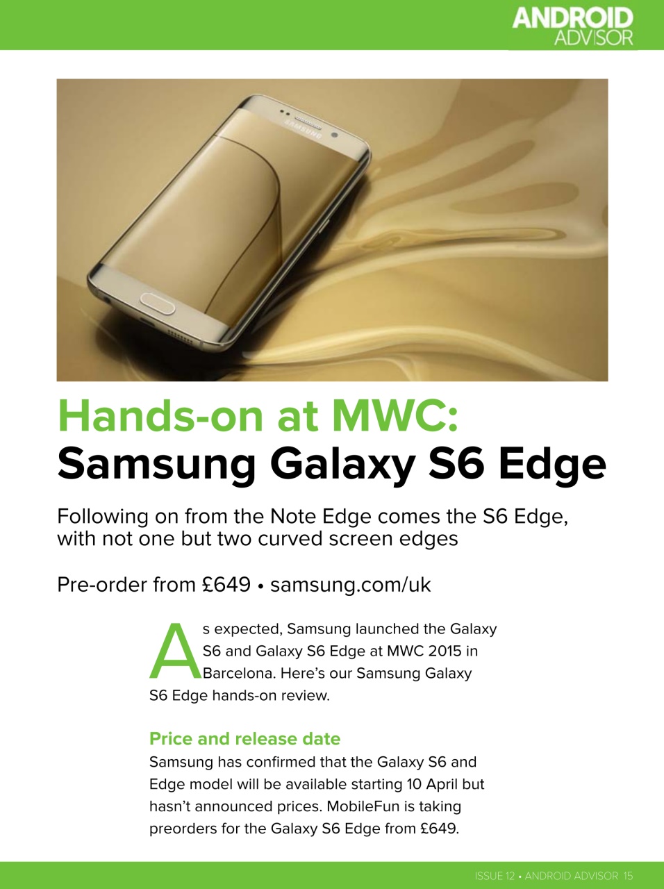 Android Advisor Preview Pages