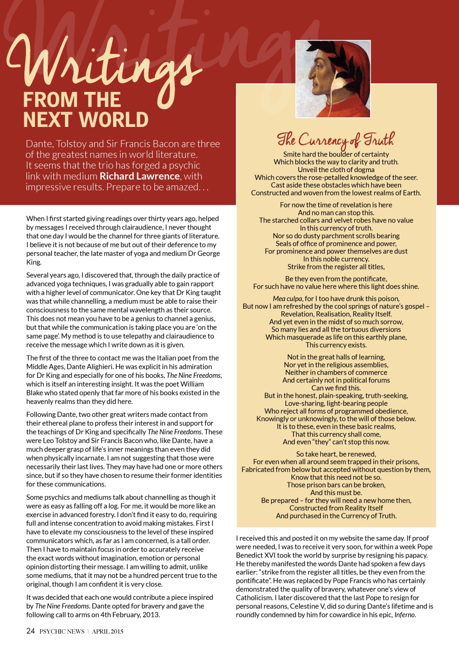 Psychic News Preview Pages