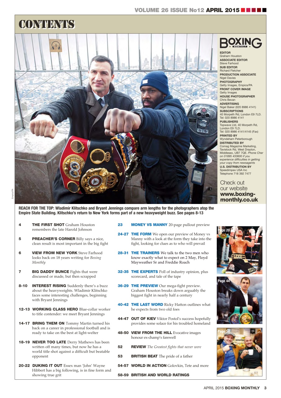 Boxing Monthly Preview Pages
