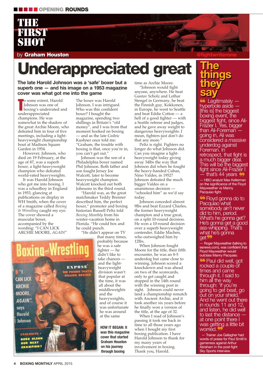 Boxing Monthly Preview Pages