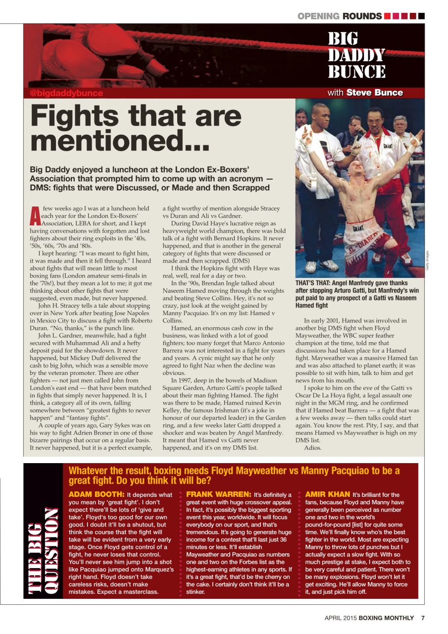 Boxing Monthly Preview Pages
