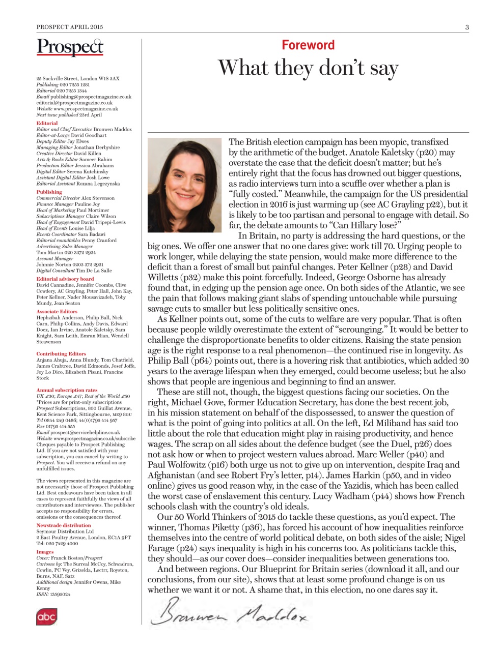 Prospect Magazine Preview Pages