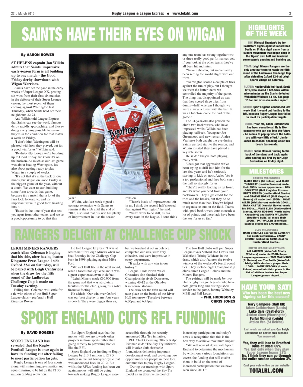 League Express Preview Pages