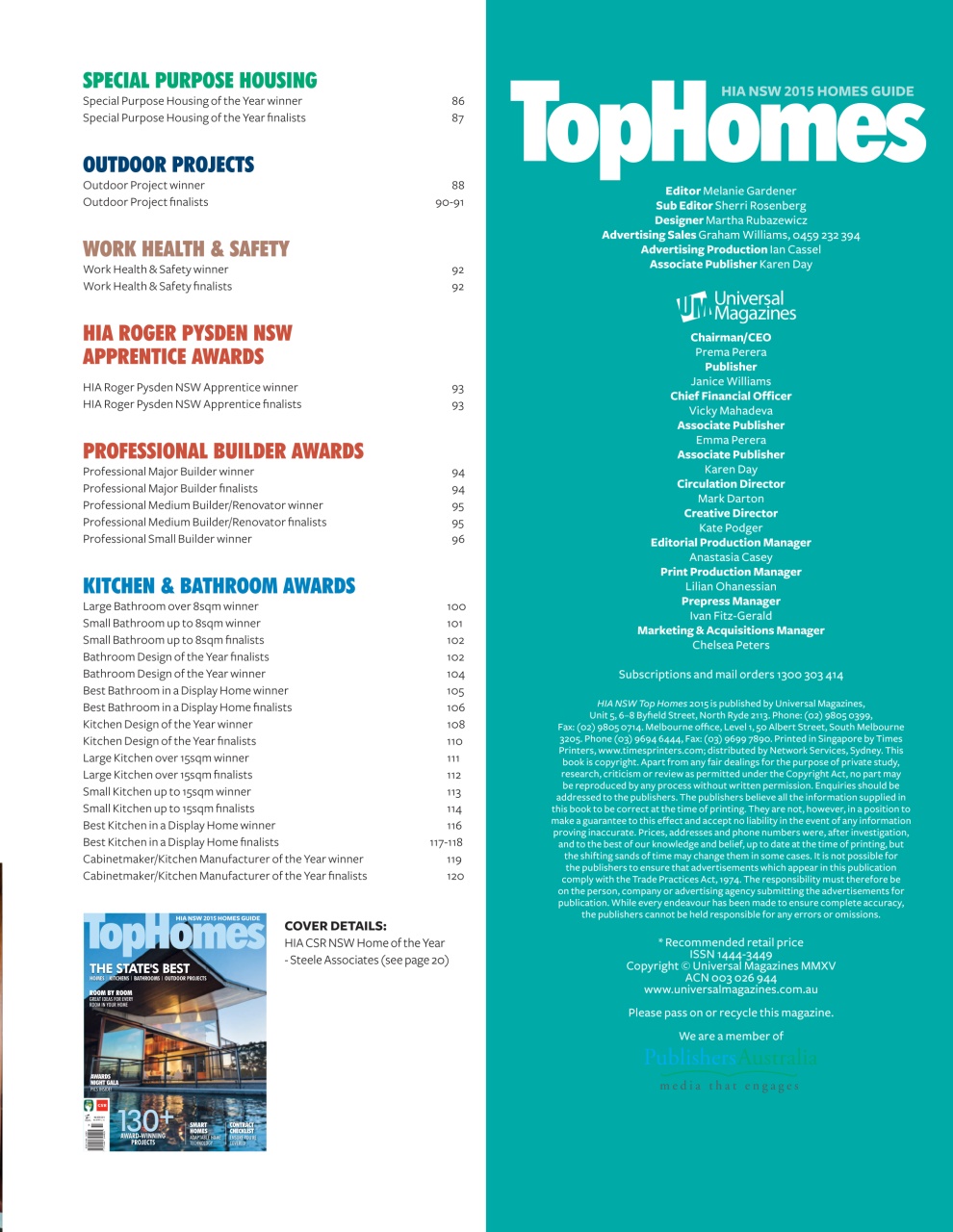 HIA Top Homes Preview Pages