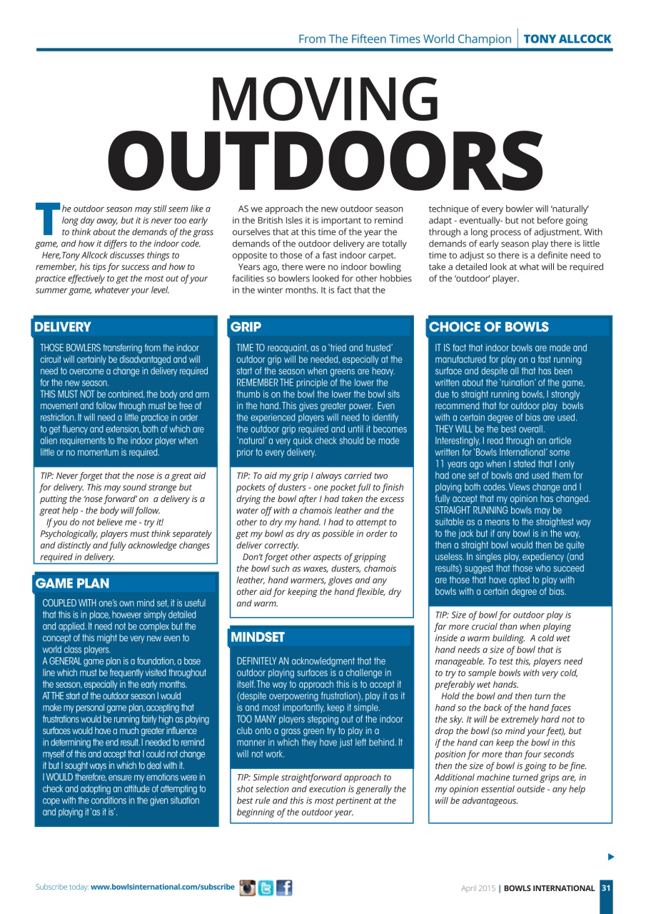 Bowls International Preview Pages