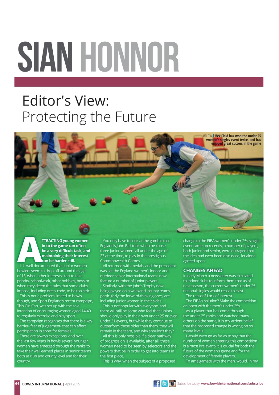 Bowls International Preview Pages