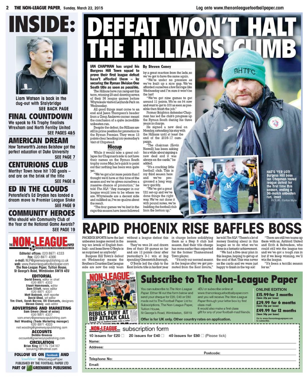 The Non-League Football Paper Preview Pages