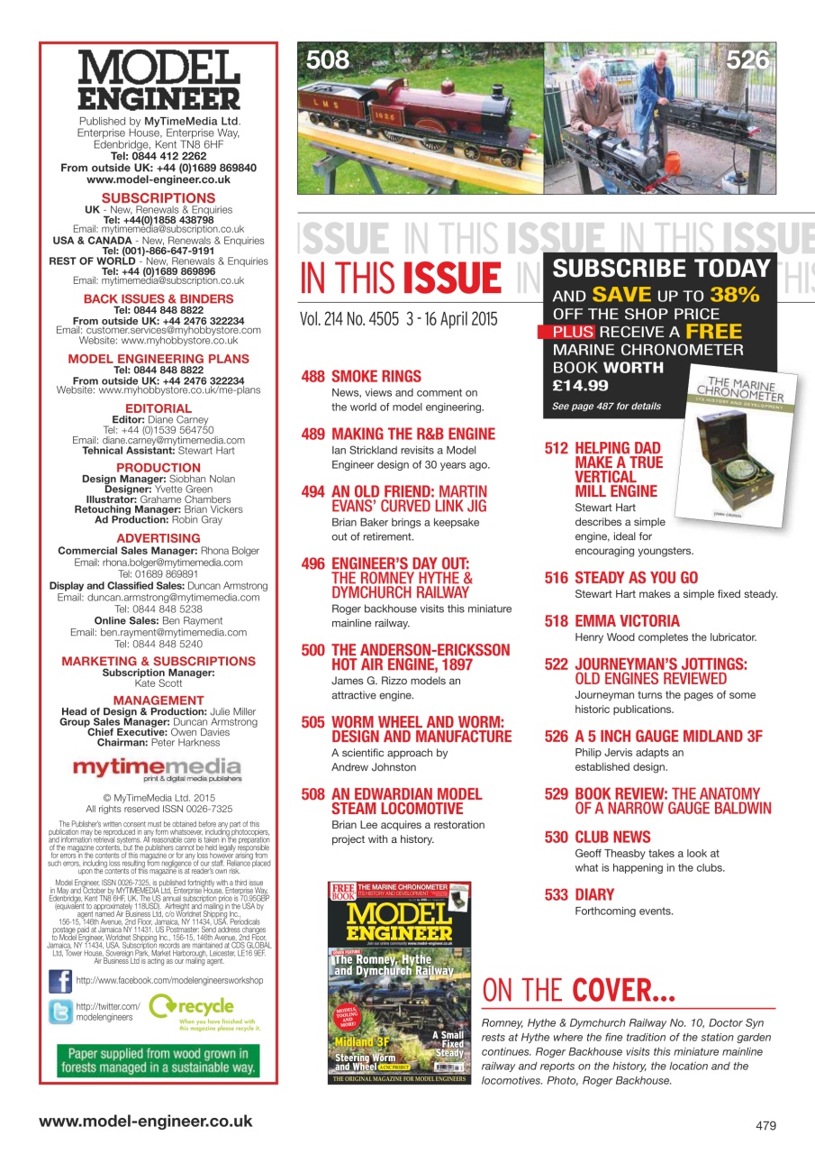 Model Engineer Preview Pages