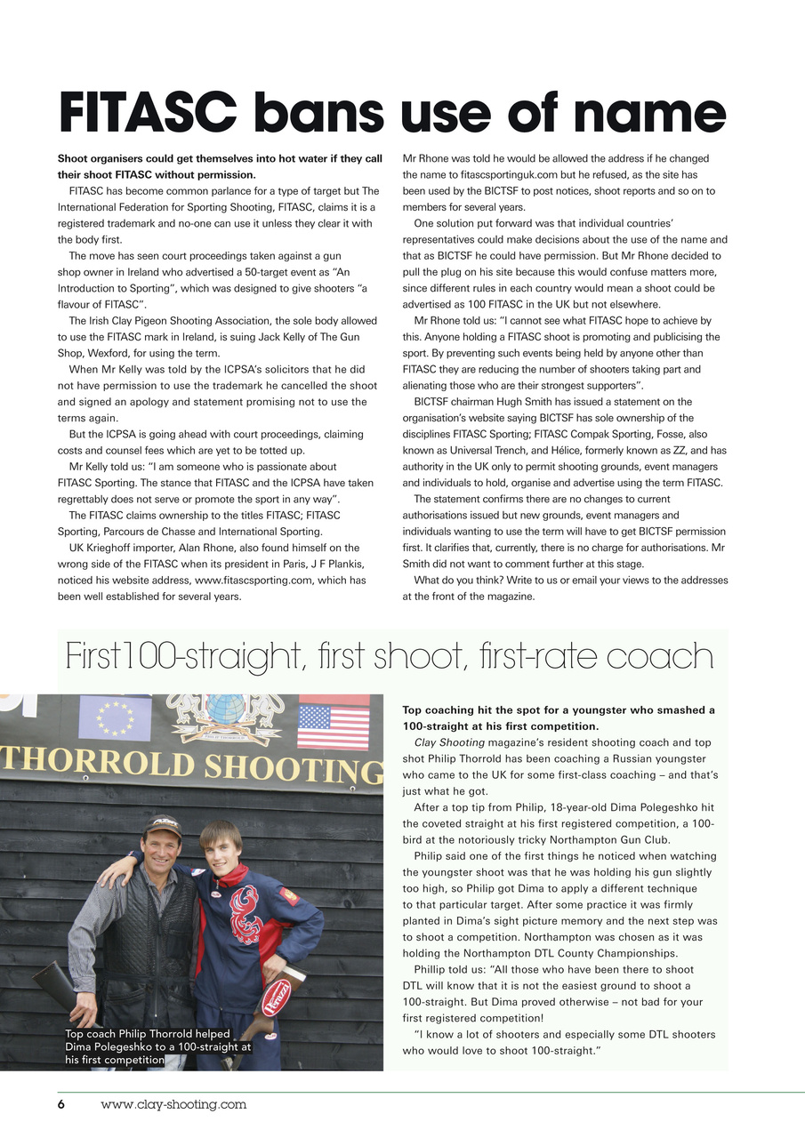Clay Shooting Preview Pages