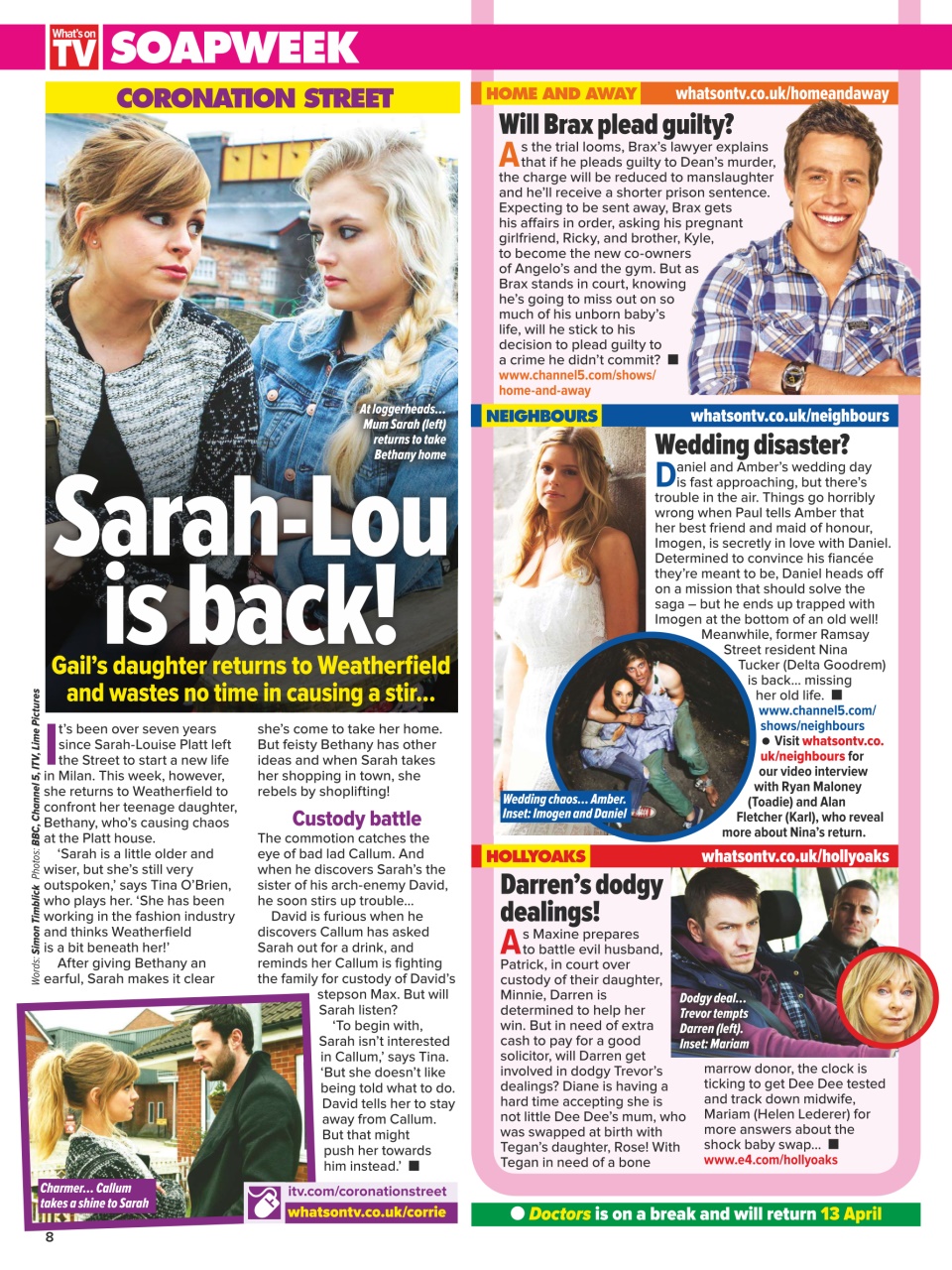 What's on TV Preview Pages