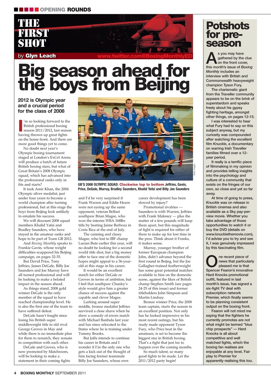 Boxing Monthly Preview Pages