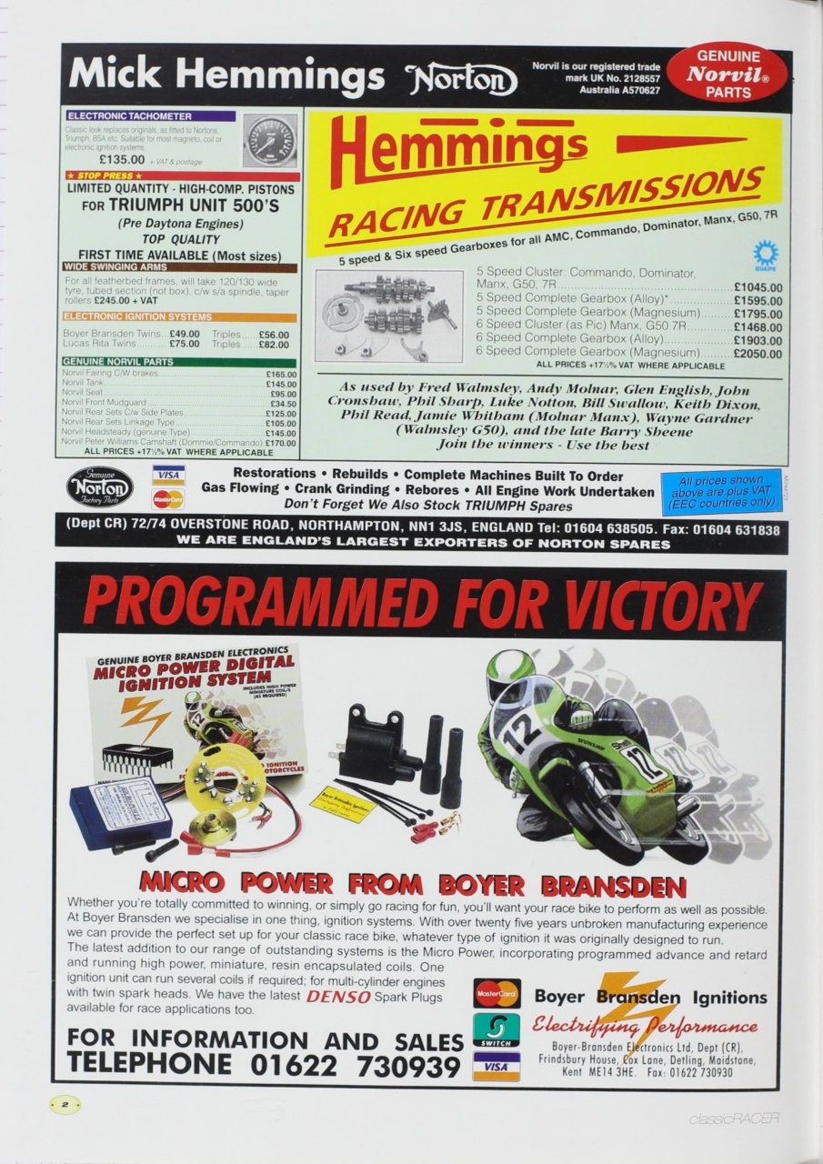 Classic Racer Preview Pages