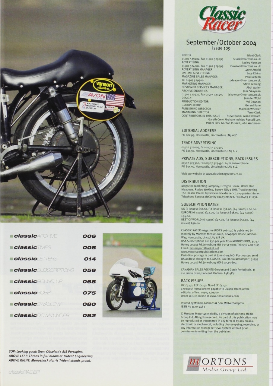 Classic Racer Preview Pages