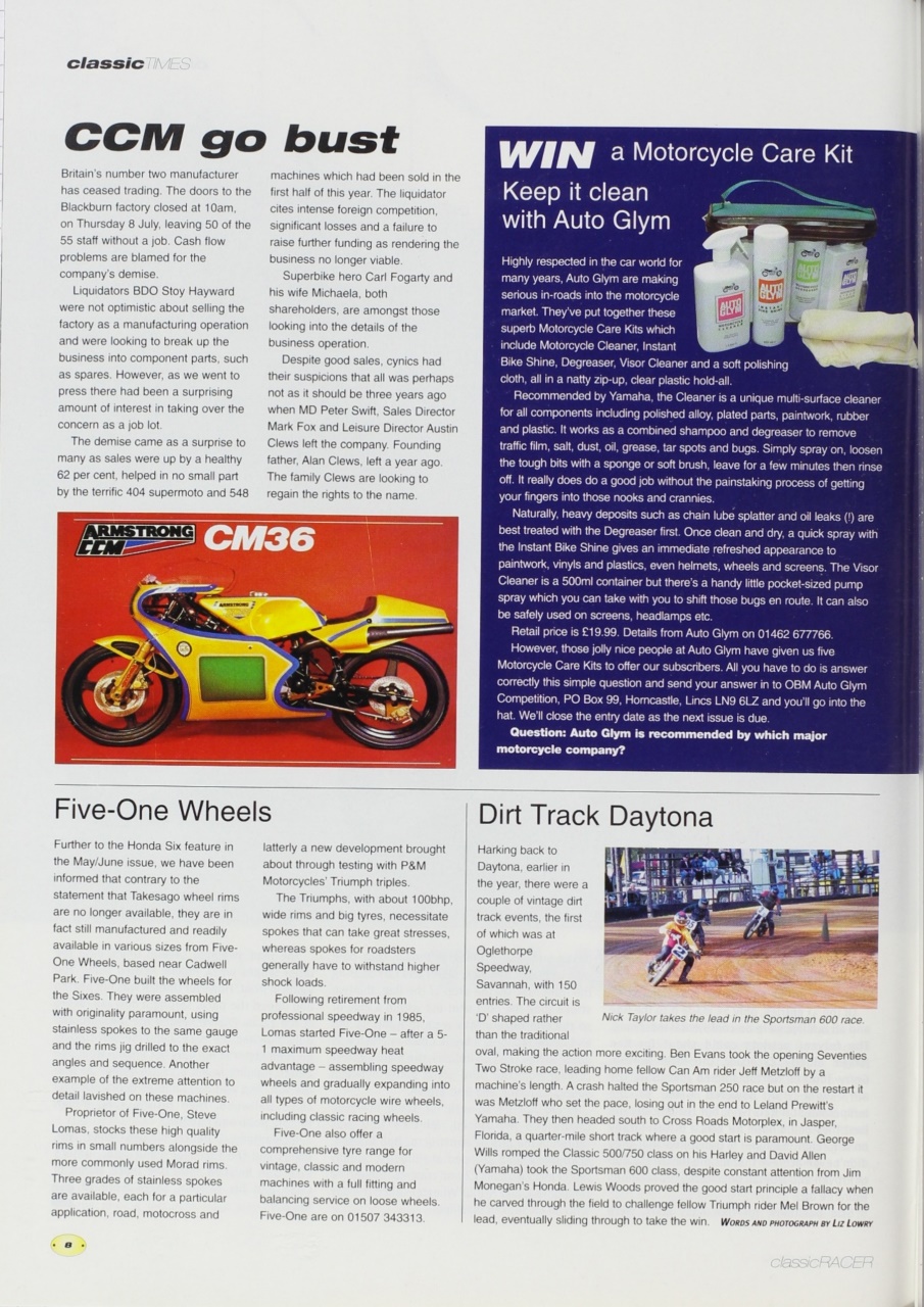 Classic Racer Preview Pages