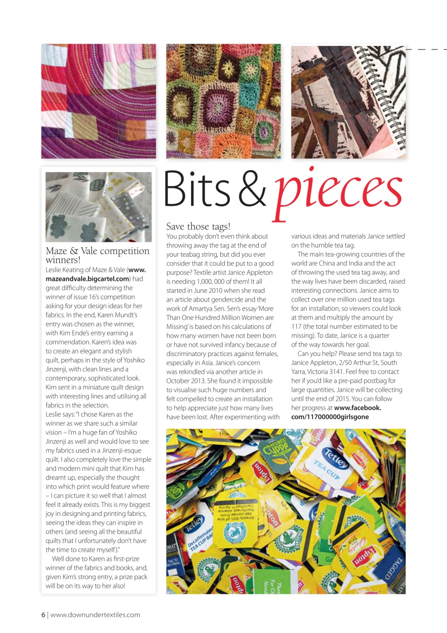 Down Under Textiles Preview Pages