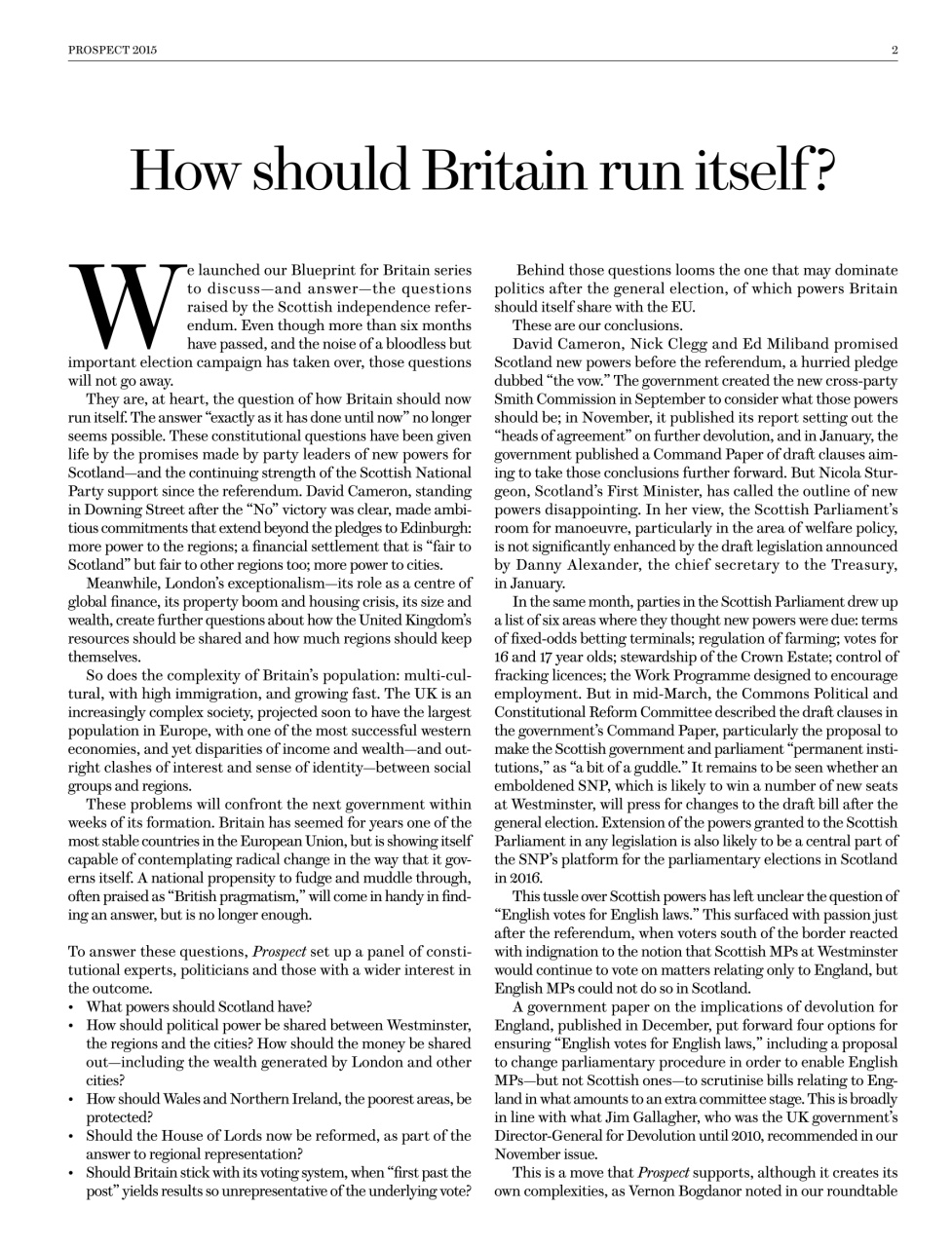 Prospect Magazine Preview Pages