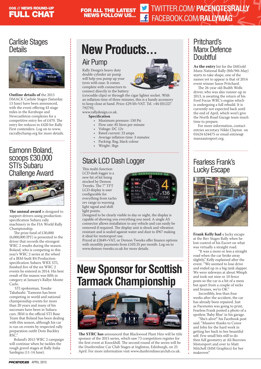 Pacenotes Rally magazine Preview Pages