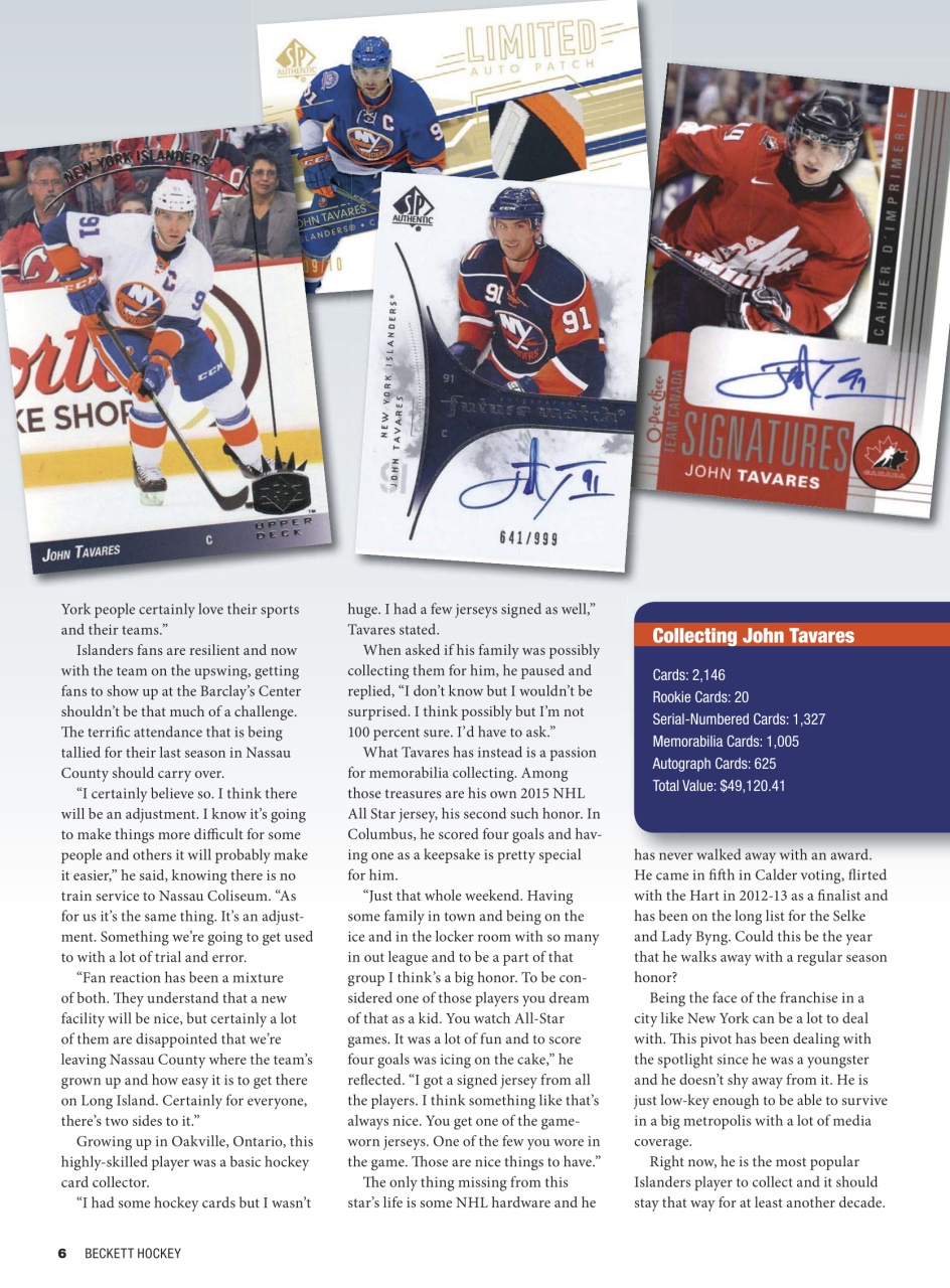 Beckett Hockey Magazine Preview Pages
