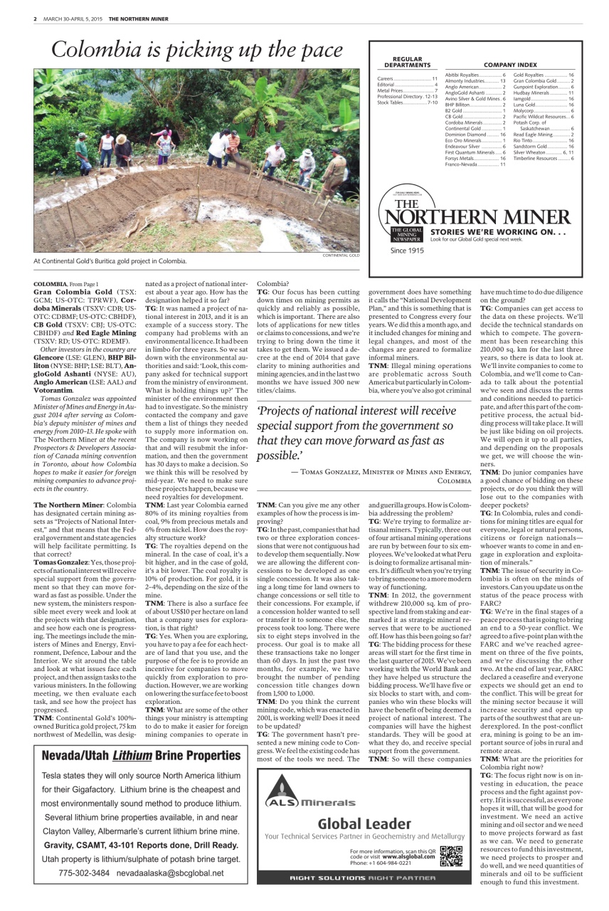 The Northern Miner Preview Pages