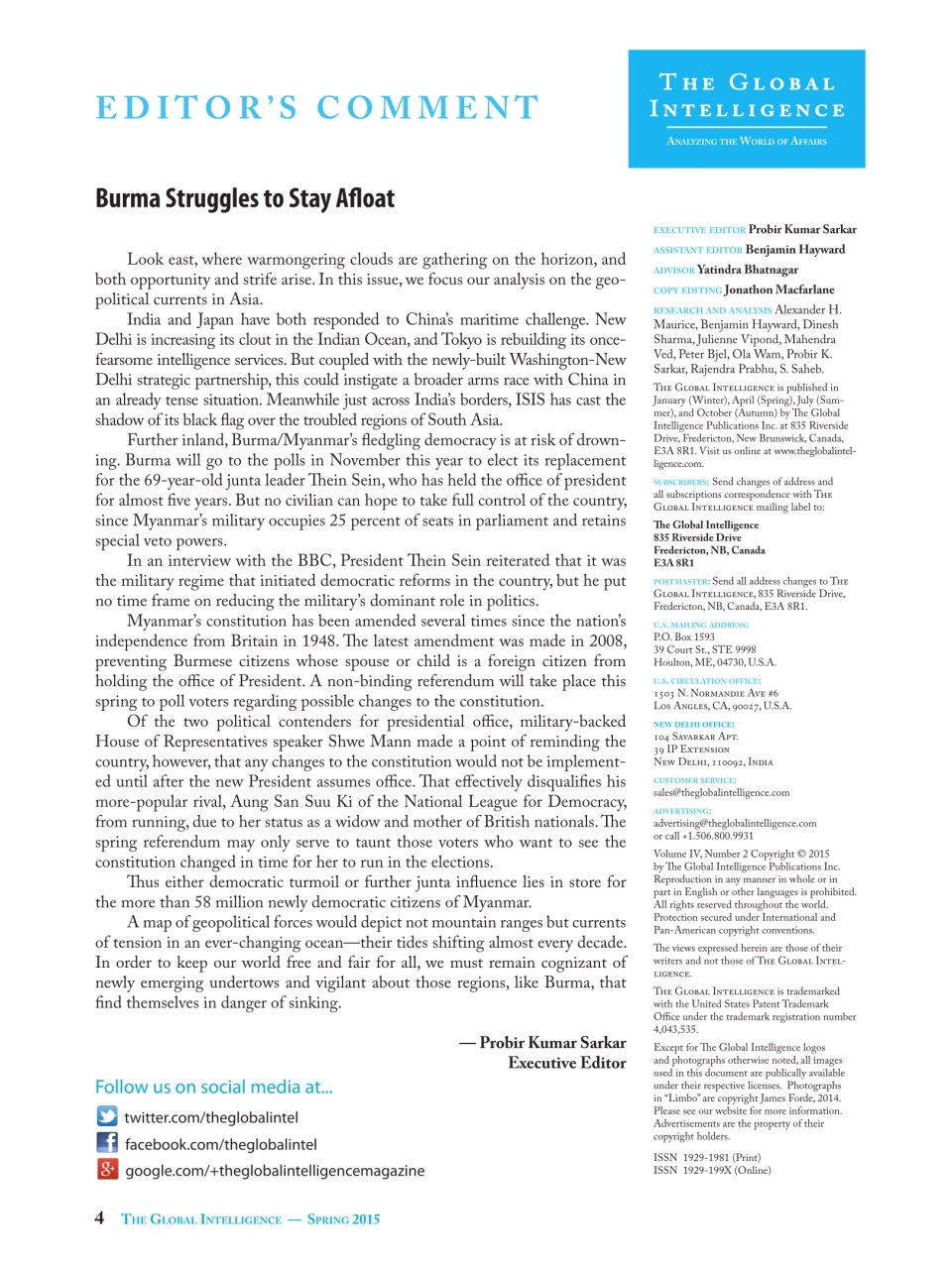 The Global Intelligence Preview Pages