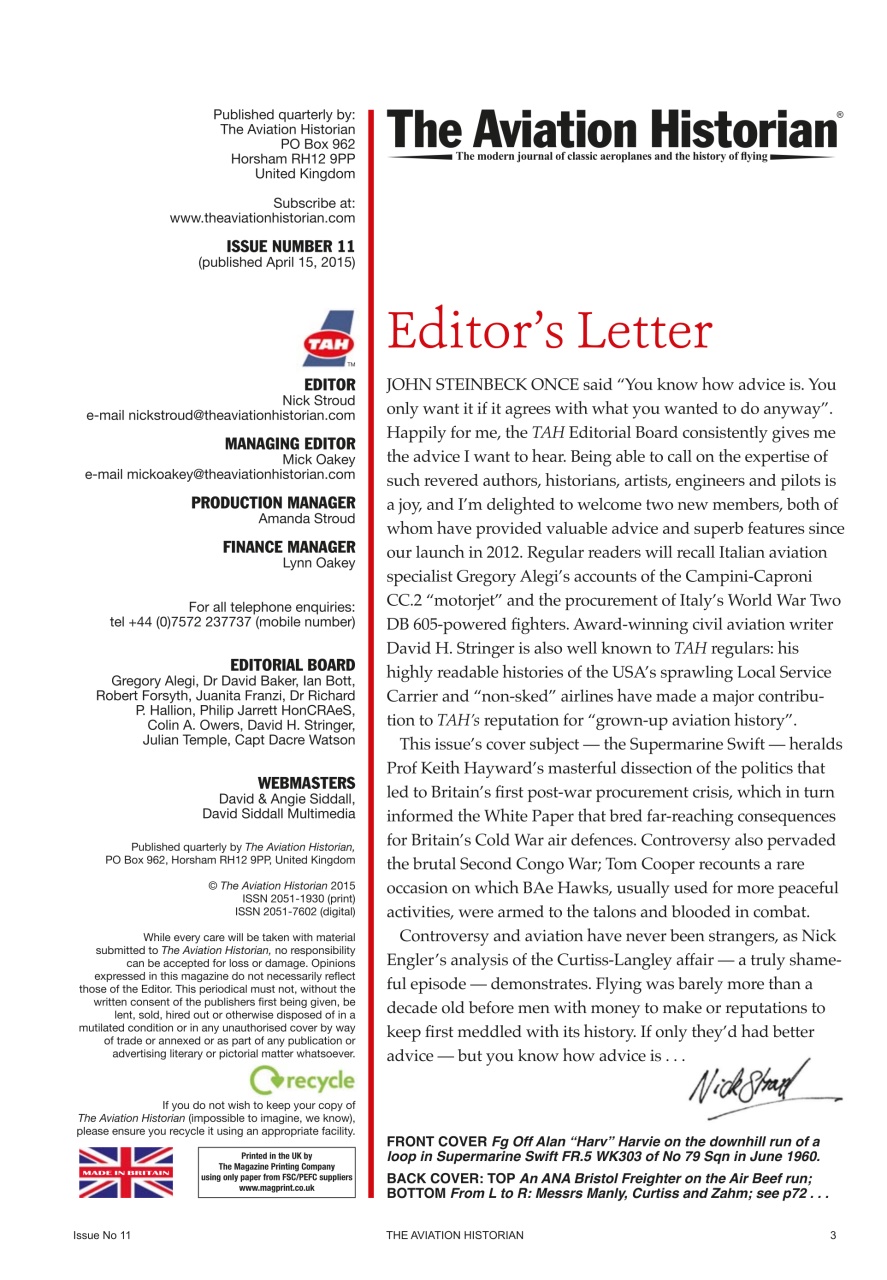 The Aviation Historian Magazine Preview Pages