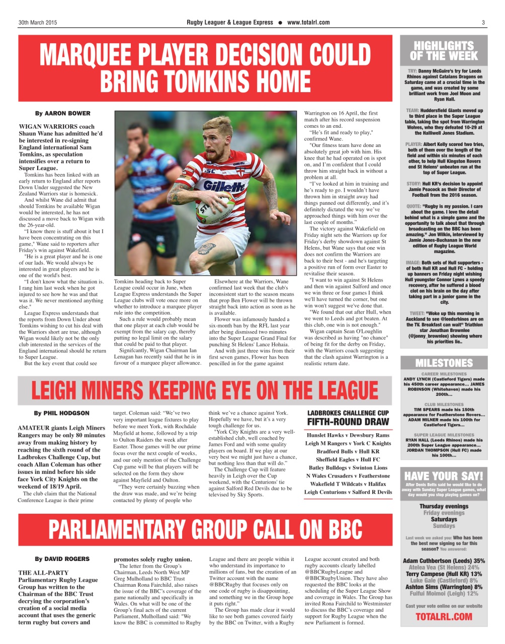 League Express Preview Pages